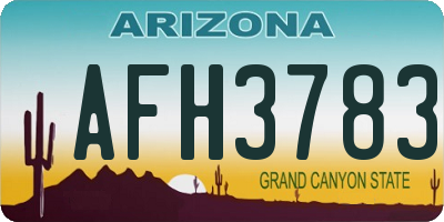 AZ license plate AFH3783