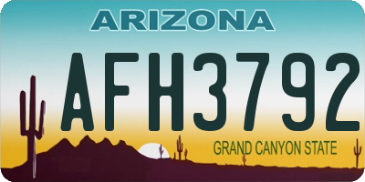 AZ license plate AFH3792