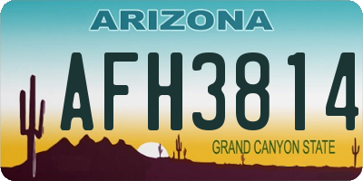 AZ license plate AFH3814