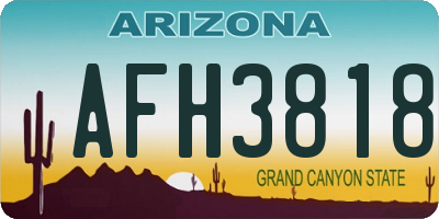 AZ license plate AFH3818