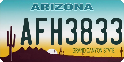 AZ license plate AFH3833