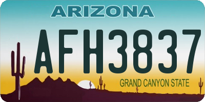 AZ license plate AFH3837