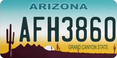 AZ license plate AFH3860