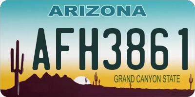 AZ license plate AFH3861