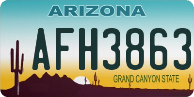 AZ license plate AFH3863