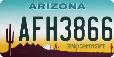 AZ license plate AFH3866