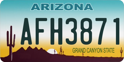 AZ license plate AFH3871
