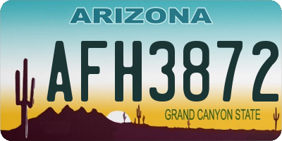 AZ license plate AFH3872