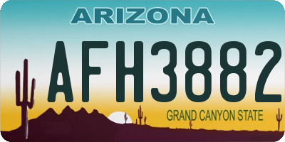 AZ license plate AFH3882
