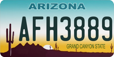 AZ license plate AFH3889