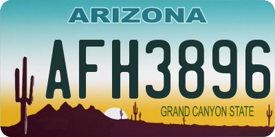 AZ license plate AFH3896