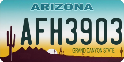 AZ license plate AFH3903