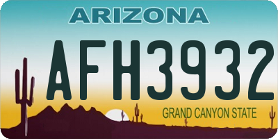 AZ license plate AFH3932
