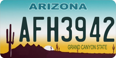AZ license plate AFH3942