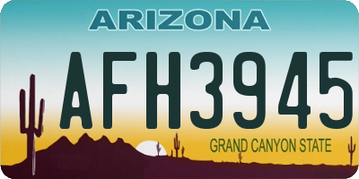 AZ license plate AFH3945