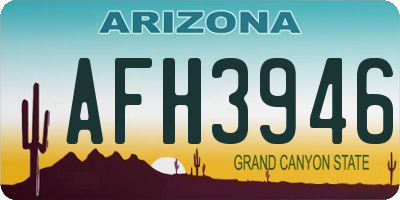 AZ license plate AFH3946