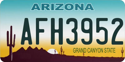 AZ license plate AFH3952