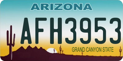 AZ license plate AFH3953