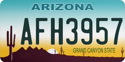 AZ license plate AFH3957