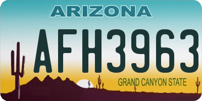 AZ license plate AFH3963