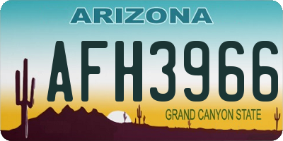 AZ license plate AFH3966