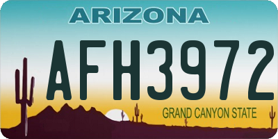AZ license plate AFH3972