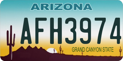 AZ license plate AFH3974