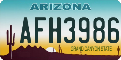 AZ license plate AFH3986