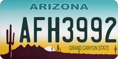 AZ license plate AFH3992