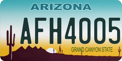 AZ license plate AFH4005