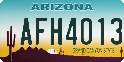 AZ license plate AFH4013