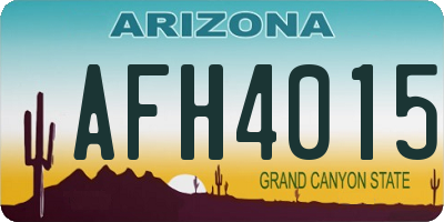 AZ license plate AFH4015