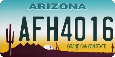 AZ license plate AFH4016