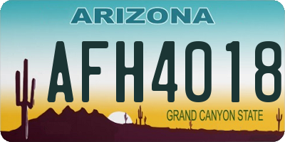AZ license plate AFH4018