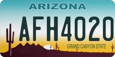 AZ license plate AFH4020