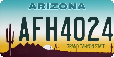 AZ license plate AFH4024