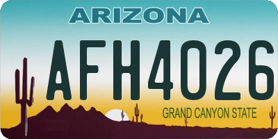 AZ license plate AFH4026
