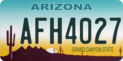 AZ license plate AFH4027
