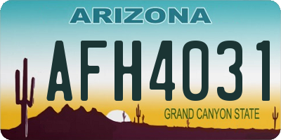 AZ license plate AFH4031