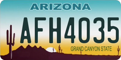 AZ license plate AFH4035