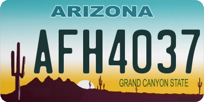 AZ license plate AFH4037