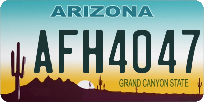 AZ license plate AFH4047