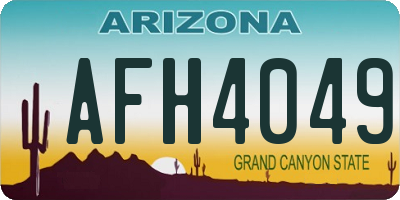 AZ license plate AFH4049