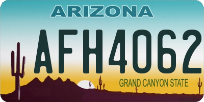 AZ license plate AFH4062