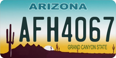 AZ license plate AFH4067
