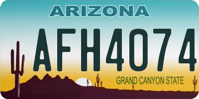 AZ license plate AFH4074