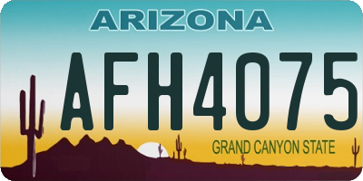 AZ license plate AFH4075
