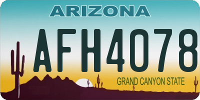 AZ license plate AFH4078