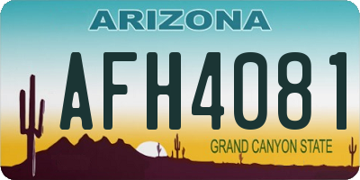 AZ license plate AFH4081