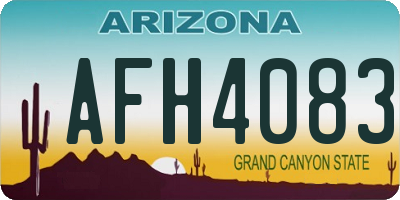 AZ license plate AFH4083